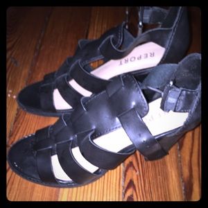 Report Black Heeled Sandals